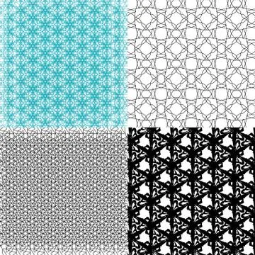 Set of  geometric pattern in op art design. Vector art. Stock Illustration
