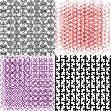 Set of  geometric pattern in op art design. Vector art. 库存插图
