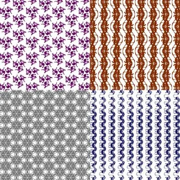 Set of  geometric pattern in op art design. Vector art. Illustrazione stock