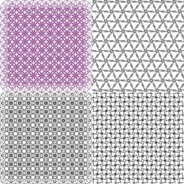 Set of  geometric pattern in op art design. Vector art. Stock Illustration