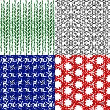 Set of  geometric pattern in op art design. Vector art. Stock Illustration