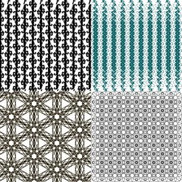 Set of  geometric pattern in op art design. Vector art. 库存插图