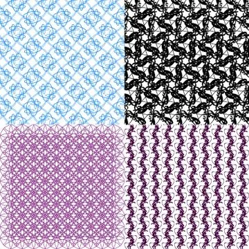 Set of  geometric pattern in op art design. Vector art. 库存插图