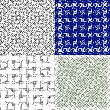 Set of  geometric pattern in op art design.  art. Stock Illustration