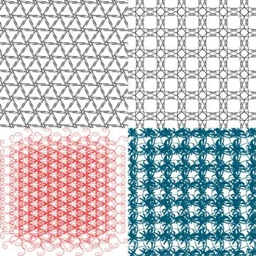 Set of  geometric pattern in op art design.  art. Stock Illustration
