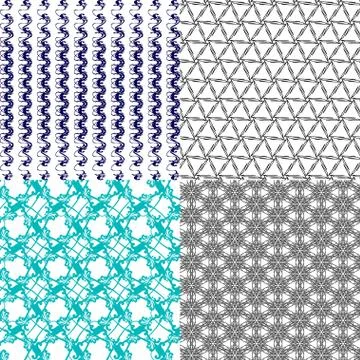 Set of  geometric pattern in op art design.  art. 库存插图