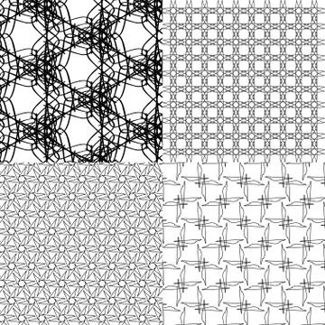 Set of  geometric pattern in op art design.  art. 库存插图