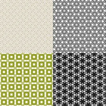 Set of  geometric pattern in op art design.  art. Stock Illustration