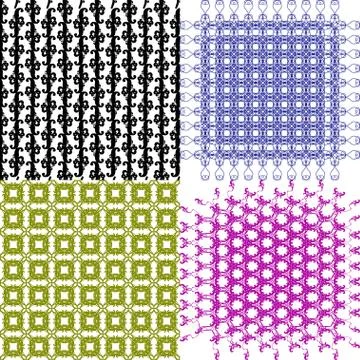 Set of  geometric pattern in op art design.  art. 库存插图