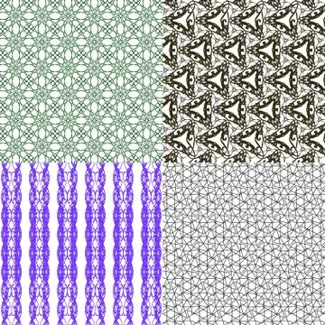 Set of  geometric pattern in op art design.  art. Stock Illustration