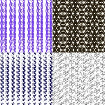 Set of  geometric pattern in op art design.  art. 库存插图