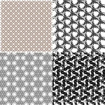 Set of  geometric pattern in op art design.  art. Stock Illustration