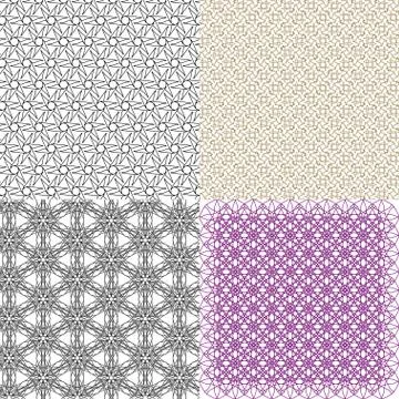 Set of  geometric pattern in op art design.  art. Stock Illustration