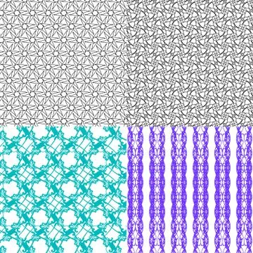 Set of  geometric pattern in op art design.  art. 库存插图