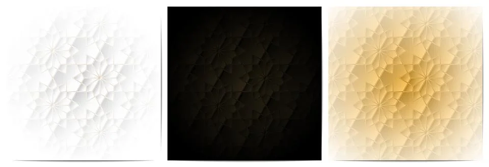 Set of geometric pattern polygonal shape elegant background Stock Illustration