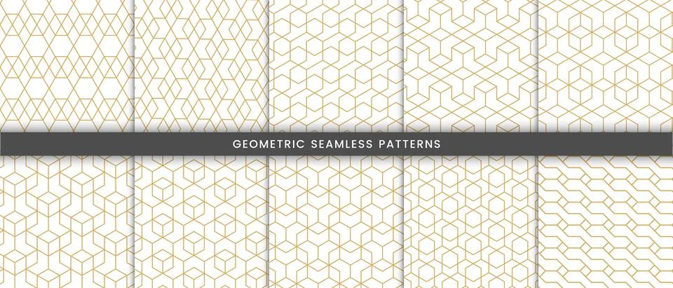 Set of geometric pattern polygonal shape Stock Illustration