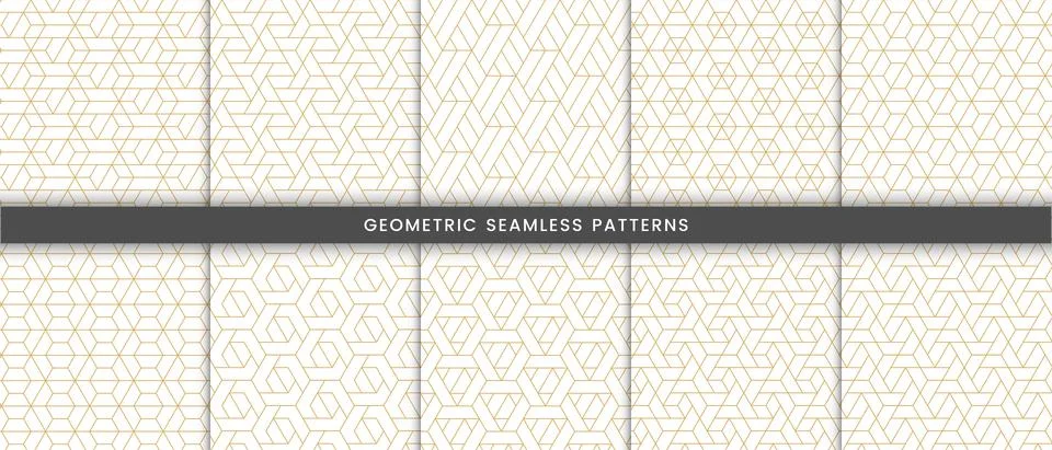 Set of geometric pattern polygonal shape Stock Illustration