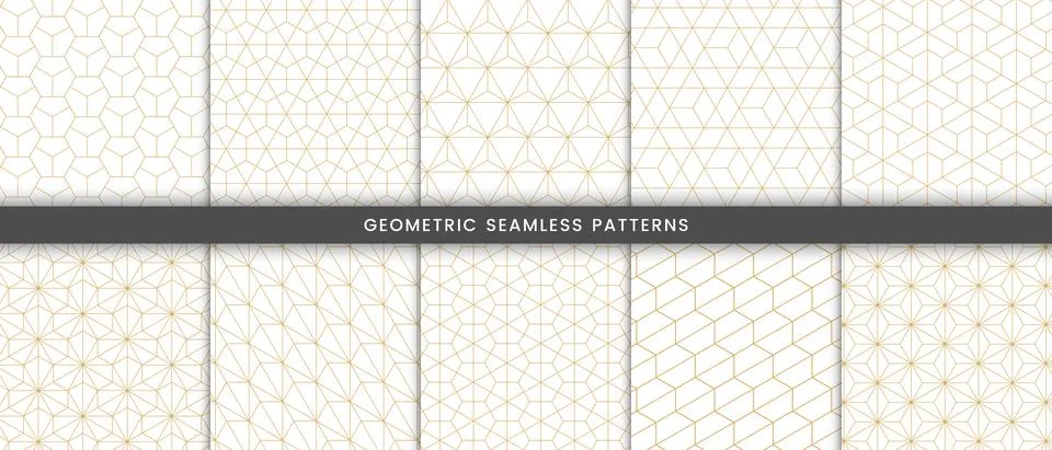 Set of geometric pattern polygonal shape Stock Illustration