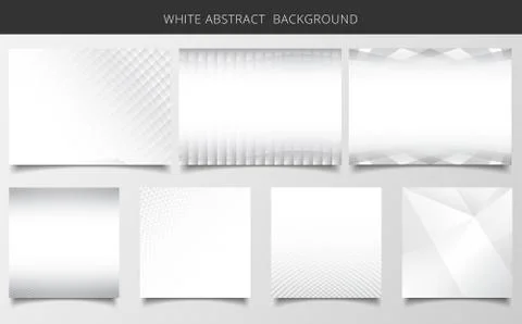 Set of geometric pattern white and gray background texture. Illustrazione stock