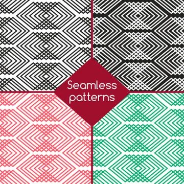 Set . Geometric patterns. Illustrazione stock