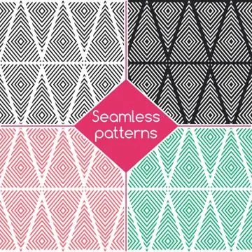 Set . Geometric patterns. Stock Illustration
