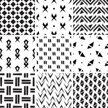 A set of geometric patterns Illustrazione stock