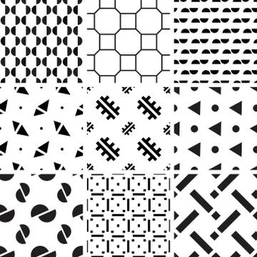 A set of geometric patterns 库存插图