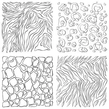 Set of geometric patterns from the skin of African animals Stock Illustration