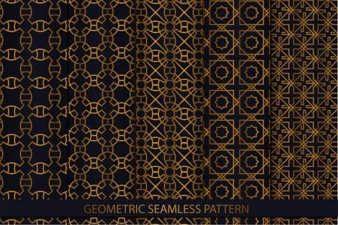 Set of Geometric seamless pattern Abstract background Stock Illustration