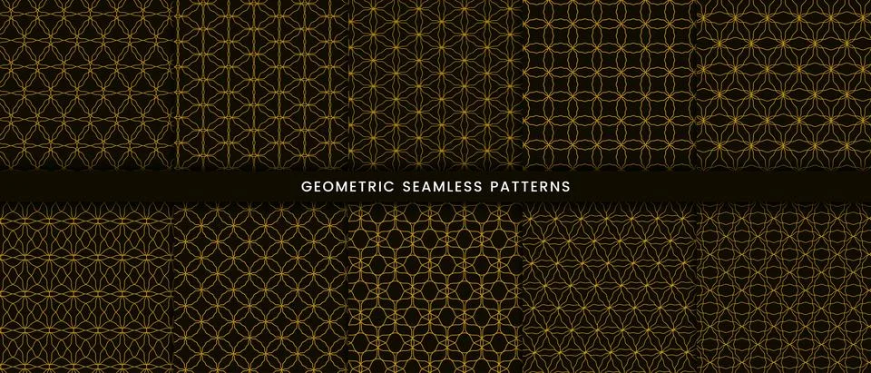 Set of geometric seamless pattern circle design Stock Illustration