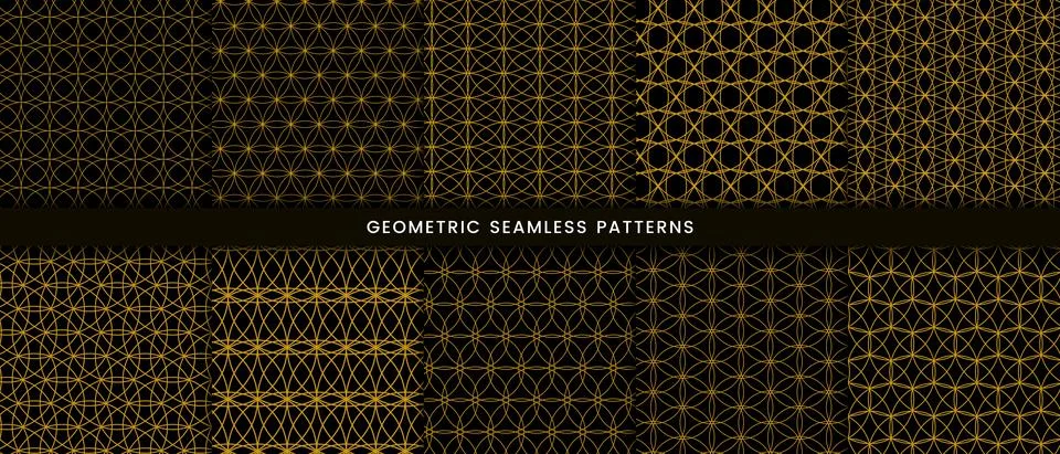Set of geometric seamless pattern circle design Stock Illustration