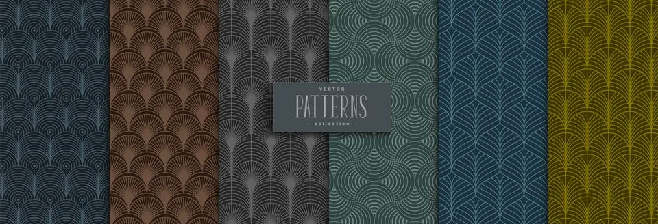 Set of geometric seamless pattern circle design Stock Illustration