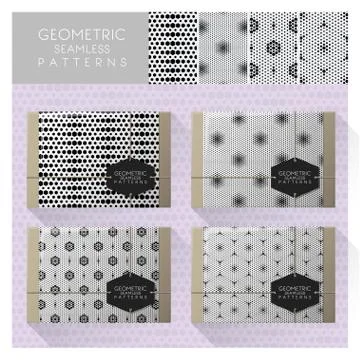 Set of geometric seamless pattern Stock Illustration