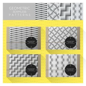 Set of geometric seamless pattern Stock Illustration