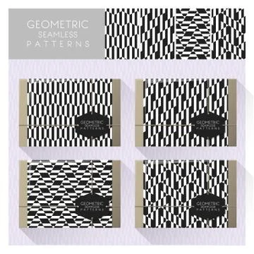 Set of geometric seamless pattern Illustrazione stock