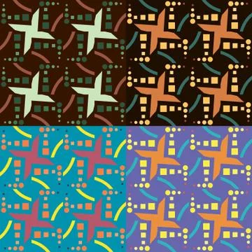 Set of geometric seamless patterns Illustration