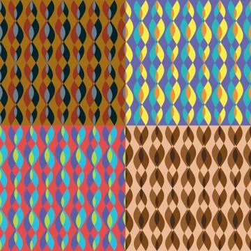 Set of geometric seamless patterns Illustration