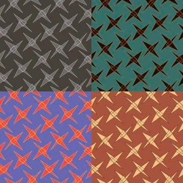 Set of geometric seamless patterns Illustration