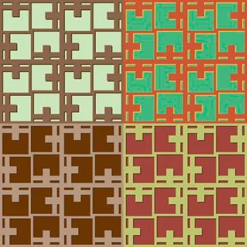 Set of geometric seamless patterns Illustration