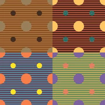 Set of geometric seamless patterns Illustration