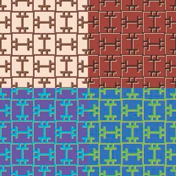 Set of geometric seamless patterns Illustration