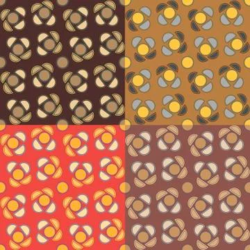 Set of geometric seamless patterns Illustration