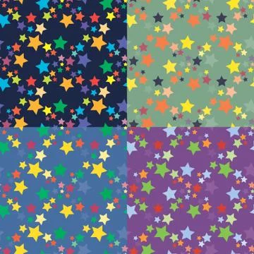 Set of geometric seamless patterns Illustration