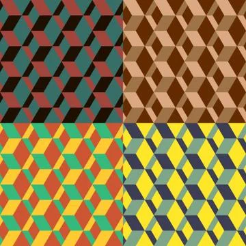 Set of geometric seamless patterns Illustration