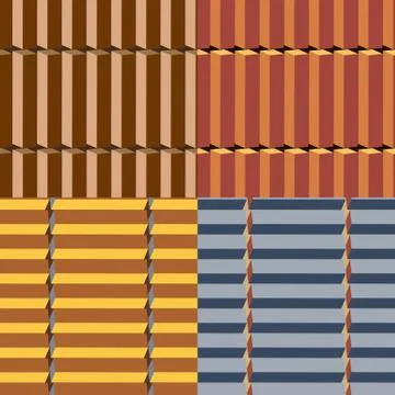 Set of geometric seamless patterns Illustration