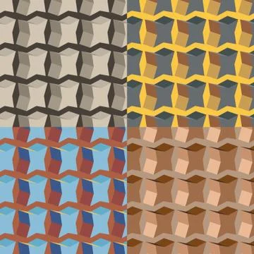 Set of geometric seamless patterns Illustration
