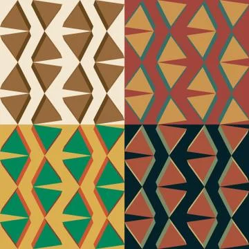 Set of geometric seamless patterns Illustration