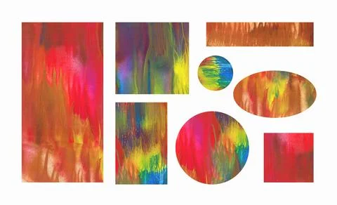 A set of geometric shapes. Abstract background images. Grunge. Stock Illustration