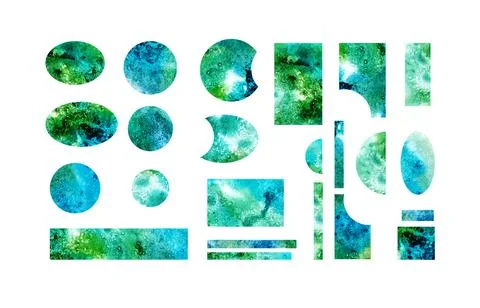A set of geometric shapes. Abstract background images. Grunge. Stock Illustration