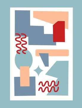 Set of geometric shapes. Abstract background shapes with brutalism style Stock Illustration